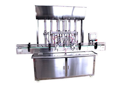 Автоматическая прямоточная шестиголовочная машина для фасовки пастообразной продукции с управлением под ПЛК