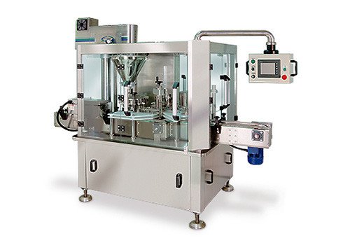 SM-300 Automatic Rotary Type Auger Metering Filling Plugging and Cap Sealing Machine 