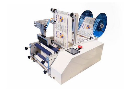 PST-C12 Semi-Automatic Cylinder Top Round Bottle Sticker Labeling Packaging Machine