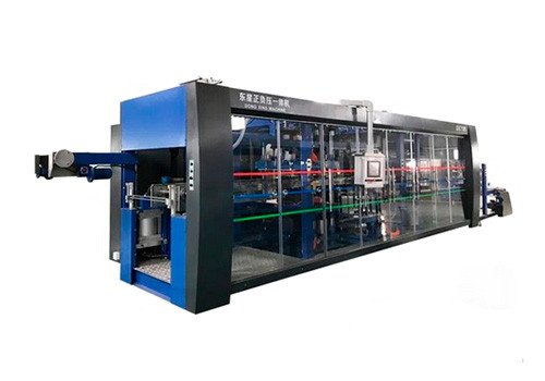 Трехстанционная автоматическая вакуумная термоформовочная машина HG-DX7185 для производства пластиковых контейнеров для пищевых продуктов